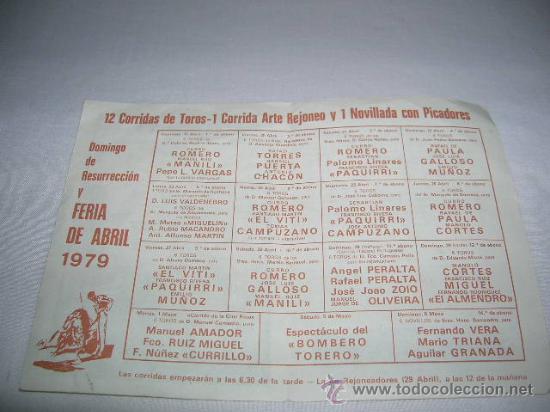 Carteles toros: Programa de toros con Paquirri a&ntilde;o 1979 - Foto 1