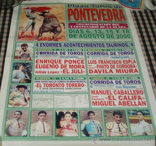 Carteles toros: Plaza de toros de Pontevedra 2000 - Foto 1