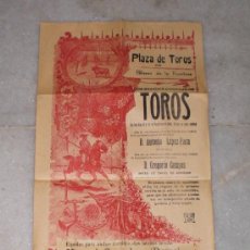 Carteles Toros: ANTIGUO CARTEL DE TOROS DE LA FERIA DE MORON DE LA FRONTERA - 1909 (MANUEL GONZALEZ Y MORENO)