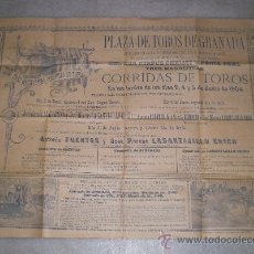 Carteles Toros: ANTIGUO CARTEL DE TOROS - CORPUS Y FERIA DE GRANADA - 1904 - ALGABEÑO, LAGARTIJO CHICO, FUENTES...