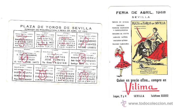 Carteles toros: PROGRAMA TOROS FERIA DE ABRIL DE SEVILLA 1968 - Foto 1