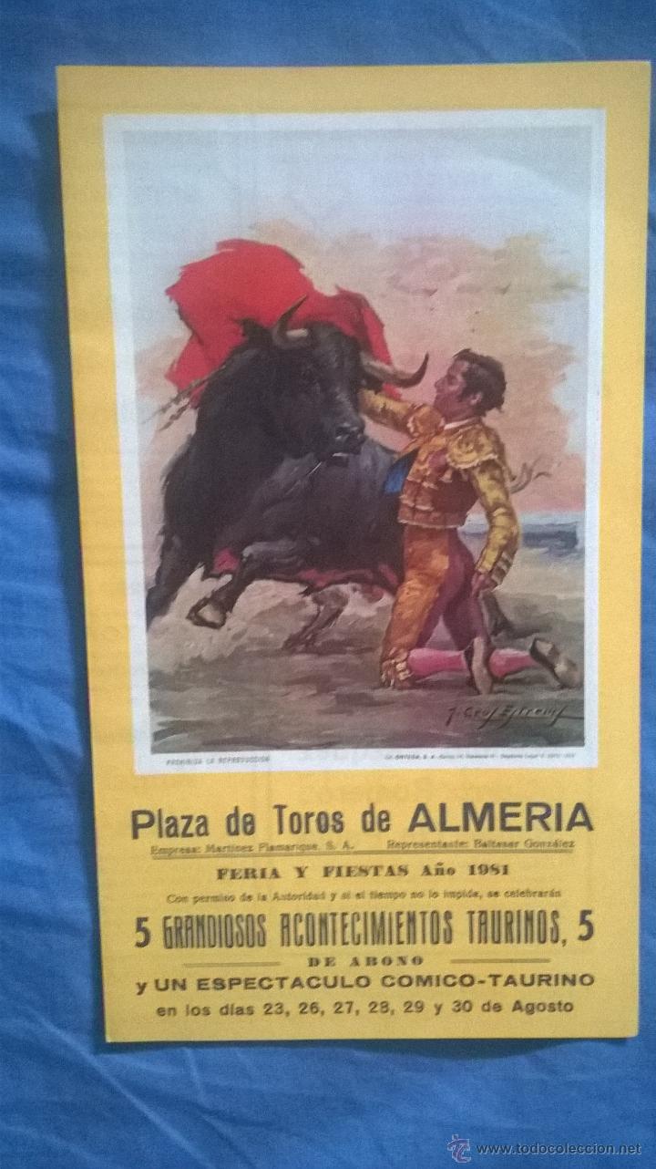Carteles toros: programa d toros de almeria 1981 - Foto 1