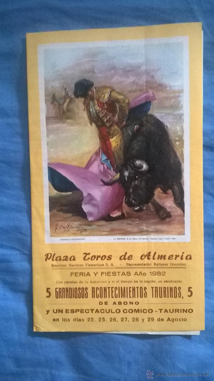 Carteles toros: programa d toros de almeria 1982 - Foto 1