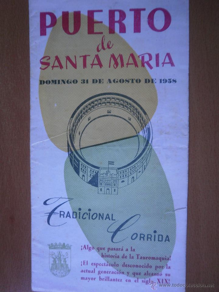 Carteles toros: Programa toros en el Puerto 1958 - Foto 1