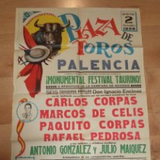 Carteles Toros: CARTEL DE TOROS,PLAZA DE TOROS DE PALENCIA,1958,BUEN TAMAÑO,ORIGINAL,BUEN ESTADO