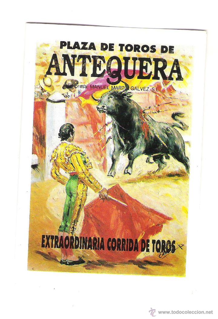 Carteles toros: CARTEL DE TOROS PROGRAMA DE MANO ANTEQUERA 1993 - Foto 1