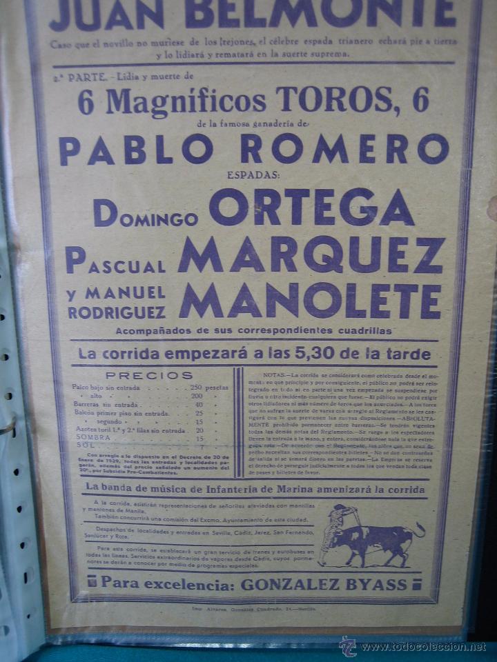 Carteles Toros: Cartel plaza de toros de Puerto Santamaría ( Cádiz) 1939. Medidas 21x43,5 cm. Manolete - Foto 4 - 49847032