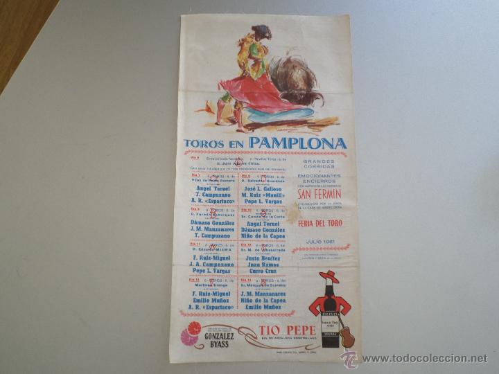 Carteles toros: CARTEL DE TOROS PAMPLONA 1981 - Foto 1