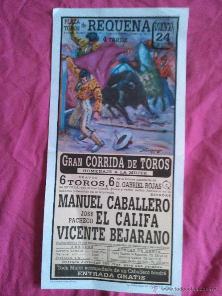 Carteles toros: Requena (Valencia): cartel de toros de 1996 - Foto 1