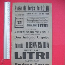 Carteles Toros: CARTEL PROGRAMACION - PLAZA DE TOROS DE ECIJA 1955. Lote 52373157