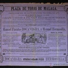 Carteles Toros: CARTEL DE TOROS DE MÁLAGA. INAUGURACIÓN DE LA TEMPORADA TAURINA DE 1879. 18 DE MAYO DE 1879. 
