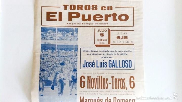 Carteles toros: Novillada del Puerto del a&ntilde;o 1970. - Foto 1