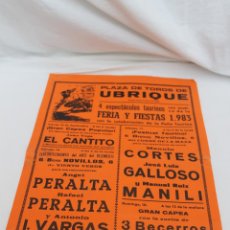 Carteles Toros: PLAZA DE TOROS DE UBRIQUE, 4 ESPECTACULOS TAURINOS, FERIA Y FIESTAS 1983. Lote 62043016