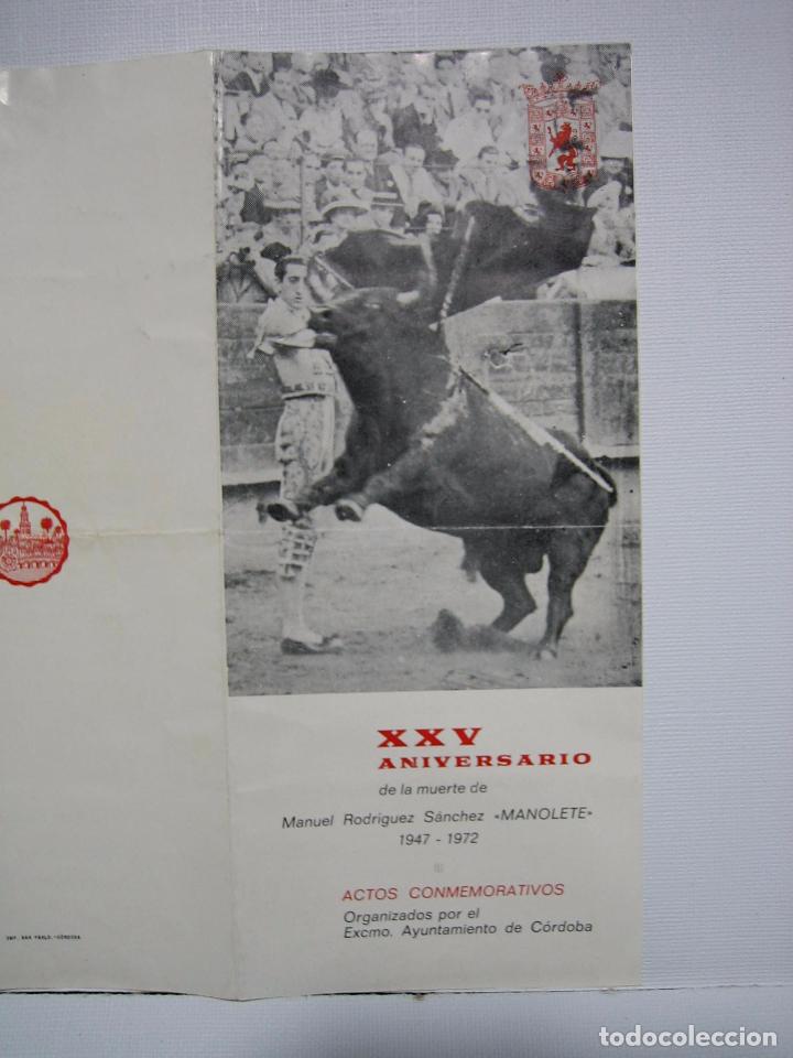 Carteles toros: Tr&iacute;ptico de aniversario de la muerte de Manolete - Foto 1