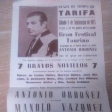 Carteles Toros: PLAZA DE TOROS DE TARIFA .SABADO 6 DE SEPTIEMBRE DE 1975. Lote 79815169