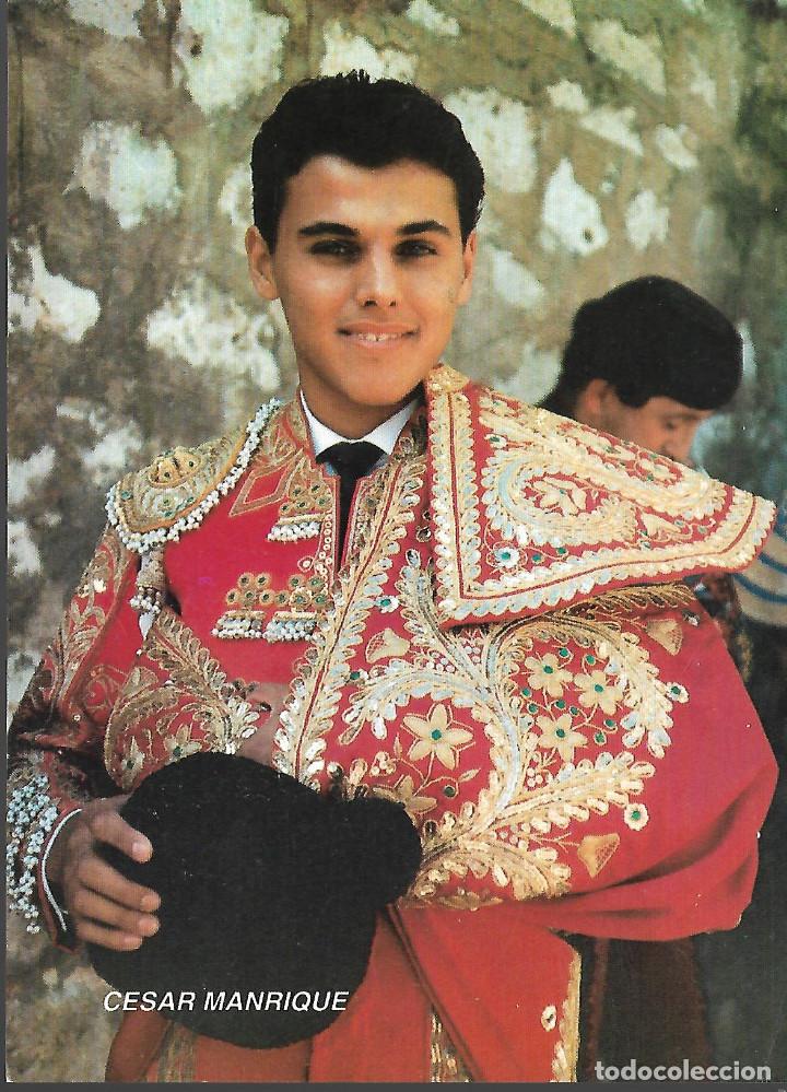 Carteles toros: POSTAL DE TORERO DE CESAR MANRIQUE - Foto 1