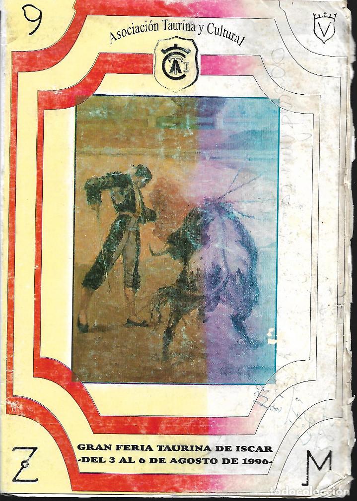 Carteles toros: PROGRAMA DE LA FERIA TAURINA DE ISCAR DE 1996 - Foto 1