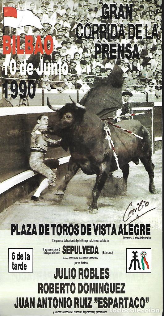 Carteles toros: PROGRAMA DE LA CORRIDA DE LA PRENSA DE VISTA ALEGRE DE MADRID DE 1990 - Foto 1