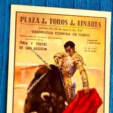 Carteles Toros: PLAZA DE TOROS DE LINARES. 1947. MUERTE DE MANOLETE. POSTAL DEL CARTEL. ENVIO INCLUIDO EN EL PRECIO.