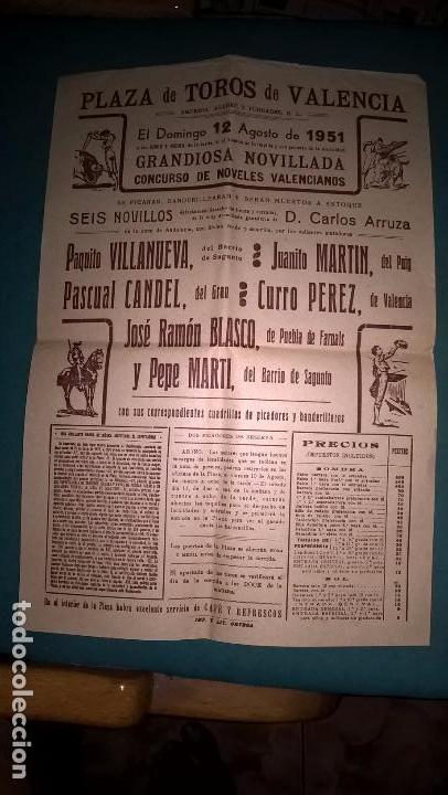 Carteles toros: Valencia. Cartel de toros de 1951 - Foto 1