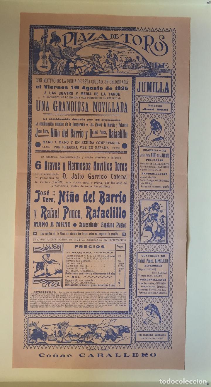Carteles toros: CARTEL DE TOROS- JUMILLA 1.935 - Foto 1