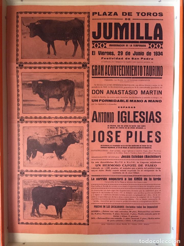 Carteles toros: CARTEL DE TOROS- JUMILLA 1.934 - Foto 1