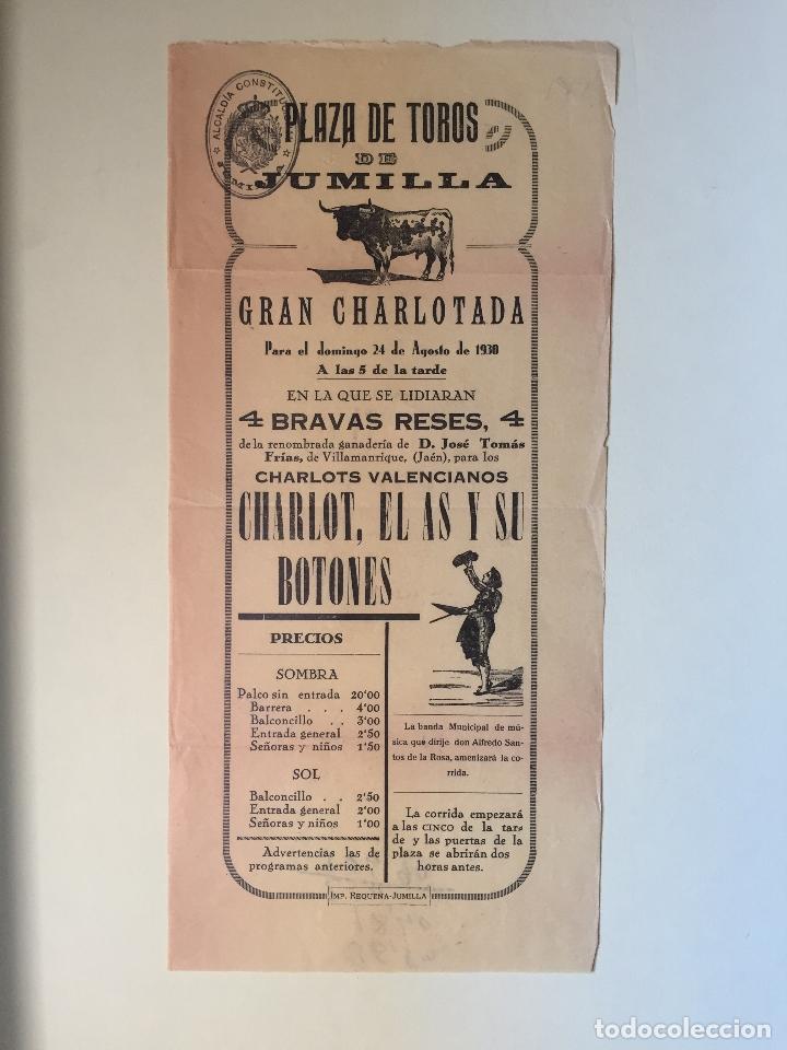 Carteles toros: CARTEL DE TOROS- JUMILLA 1.930 - Foto 1