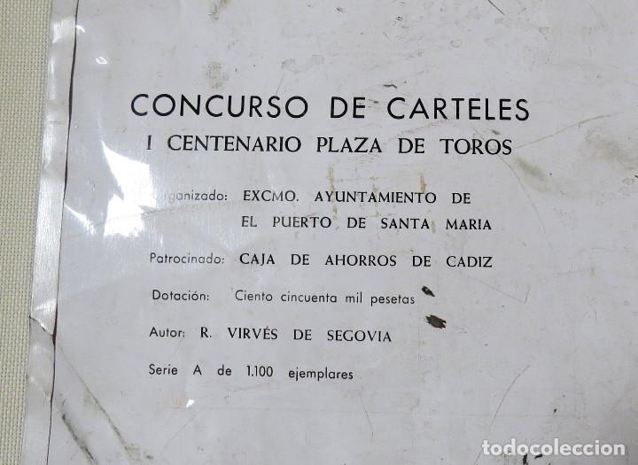 Carteles Toros: CARTEL TOROS CHAPA I CENTENARIO DE LA PLAZA DE TOROS EL PUERTO DE SANTA MARIA (1100 EJEMPLARES) - Foto 4 - 99844143