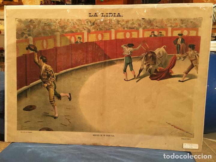 Carteles toros: CARTEL LAMINA DE 1885 - LA LIDIA - Foto 1