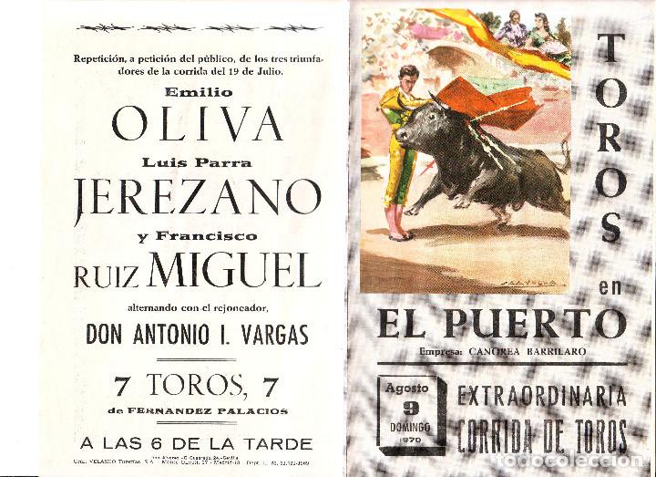 Carteles toros: EL PUERTO DE SANTA MARIA PROGRAMA DE MANO CORRIDA 1970 - Foto 1