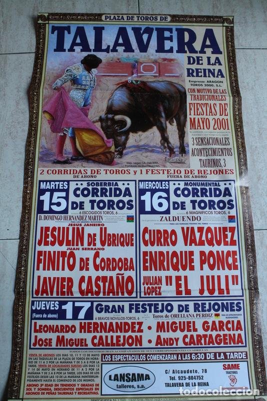 cartel de toros de talavera de la reina. mayo 2 - Buy Antique ...