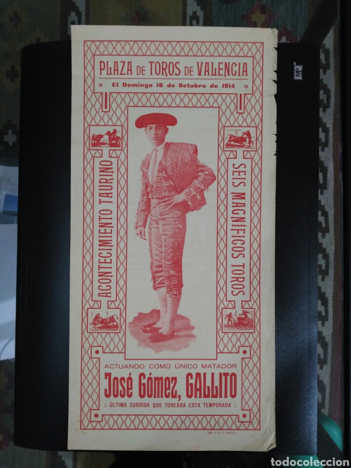 Cartel Toros Valencia 1914 Jose Gomez Gallito Sold At Auction