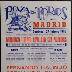Carteles Toros: CARTEL PLAZA DE TOROS DE MADRID - 1983. Lote 109102239