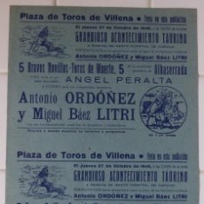 Carteles Toros: VILLENA, ALICANTE - CARTEL TOROS, AÑO 1949