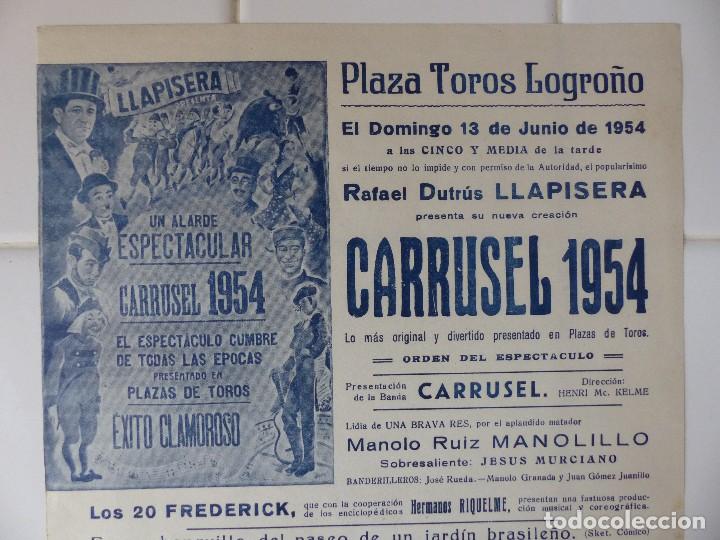 Carteles toros: LOGRO&Ntilde;O - CARTEL TOROS, A&Ntilde;O 1954 - Foto 2