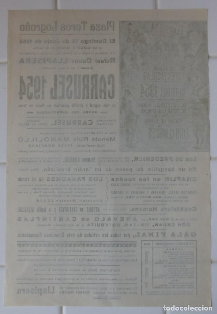 Carteles toros: LOGRO&Ntilde;O - CARTEL TOROS, A&Ntilde;O 1954 - Foto 5