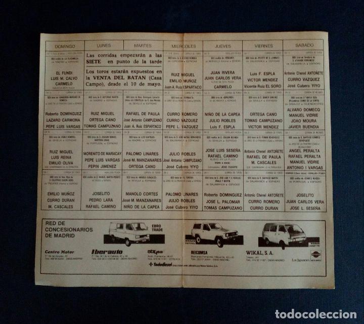 Carteles toros: PROGRAMA PLAZA DE TOROS DE MADRID - LAS VENTAS - SAN ISIDRO 85. - Foto 3
