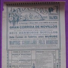 Carteles Toros: CARTEL TOROS, PLAZA VALENCIA, 1924, MARTINEZ, GUERRILLERO, FELIX RODRIGUEZ, CT203