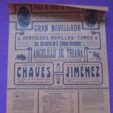 Carteles Toros: CARTEL TOROS, PLAZA VALENCIA, 1923, FRANCISCO TAMARIT CHAVES, TOMAS JIMENEZ, CT210