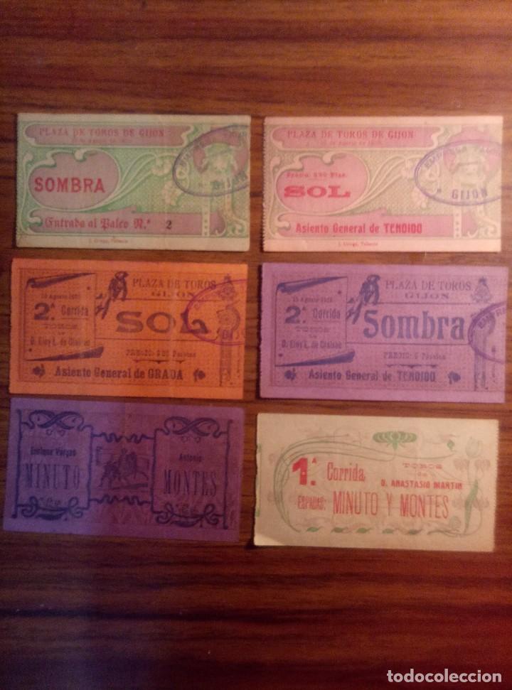Carteles toros: ENTRADAS DE TOROS DE GIJON DE 1905 - Foto 1