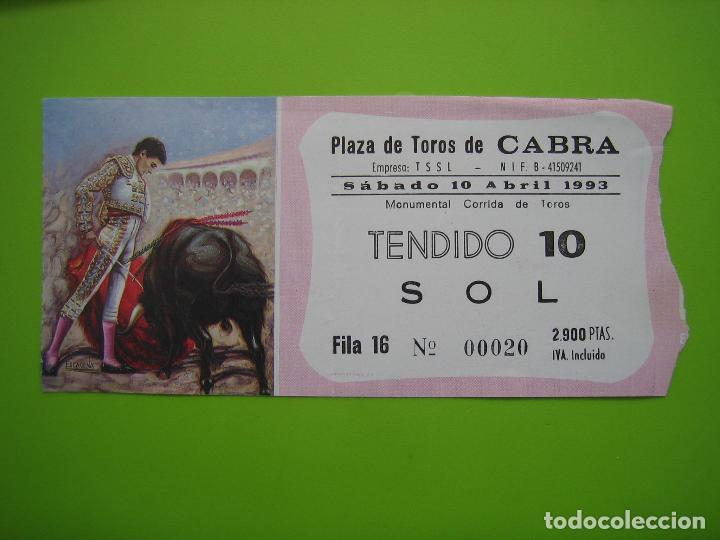 Carteles toros: Entrada plaza de toros de Cabra 1993 - Foto 1