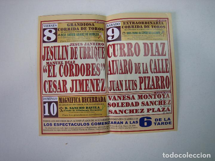 Carteles toros: 1. Programa plaza de toros de Vva del Arzobispo - Foto 2