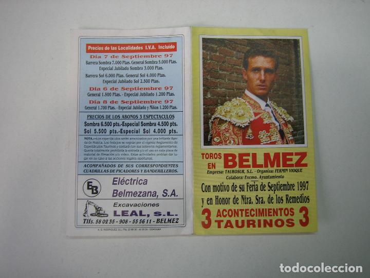 Carteles toros: 1. Programa plaza de toros de Belmez - Foto 1