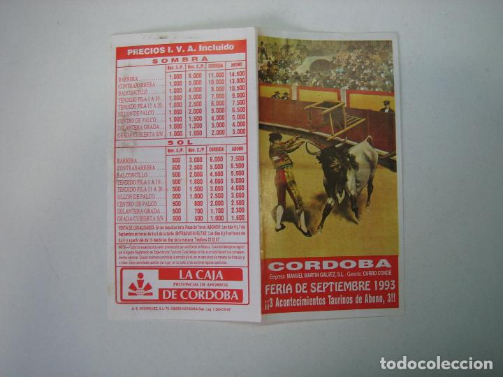 Carteles toros: 1. Programa plaza de toros de Cordoba - Foto 1