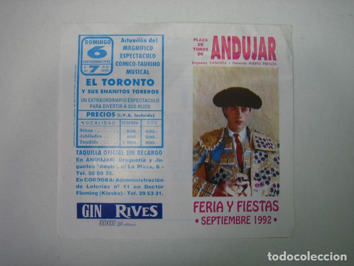 Carteles toros: 1. Programa plaza de toros de Andujar - Foto 1