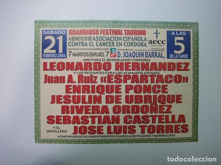 Carteles toros: 1. Programa plaza de toros de Cordoba - Foto 2