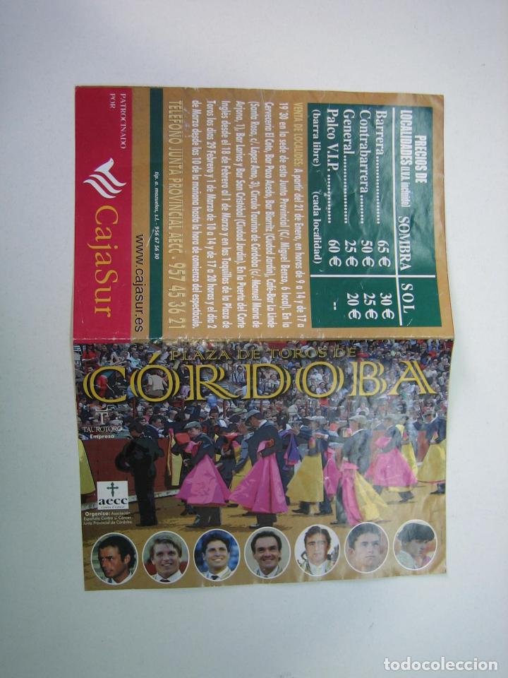 Carteles toros: 1. Programa plaza de toros de Cordoba - Foto 1