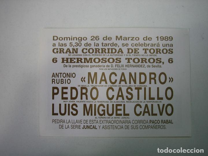 Carteles toros: 1. Programa plaza de toros de Cordoba - Foto 2