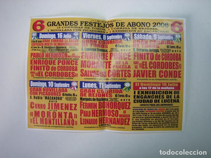 Carteles toros: 1. Programa plaza de toros de Lucena - Foto 2