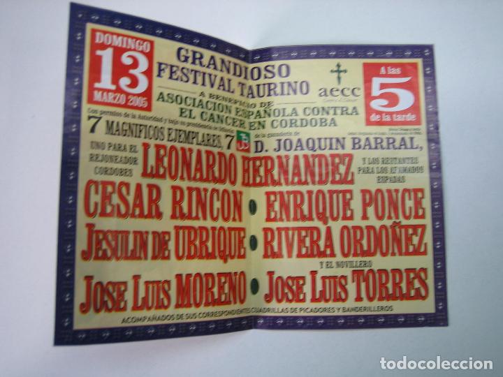 Carteles toros: 1. Programa plaza de toros de Cordoba - Foto 2